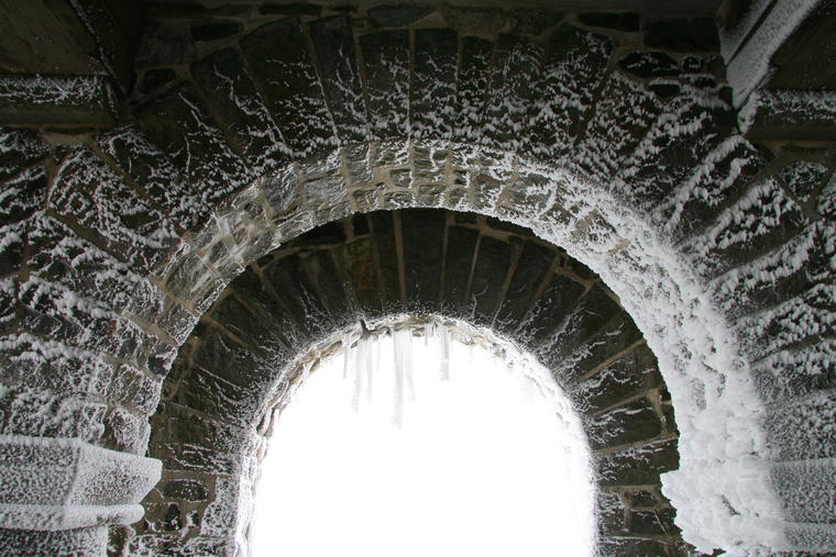 Snow-crusted Arches photo